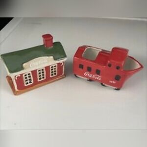 Vintage Coca-Cola Red and Green Cream And Sugar